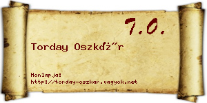 Torday Oszkár névjegykártya